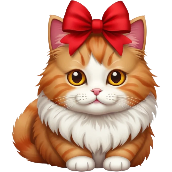 Cat wearing a bow emoji