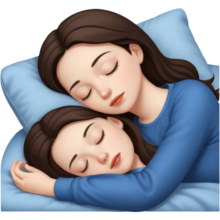 Brunette girl sleeping emoji