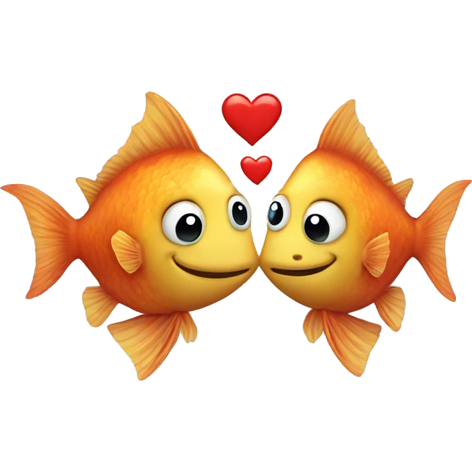 Two fishes with heart emoji