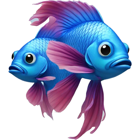 Two blue beta fish emoji