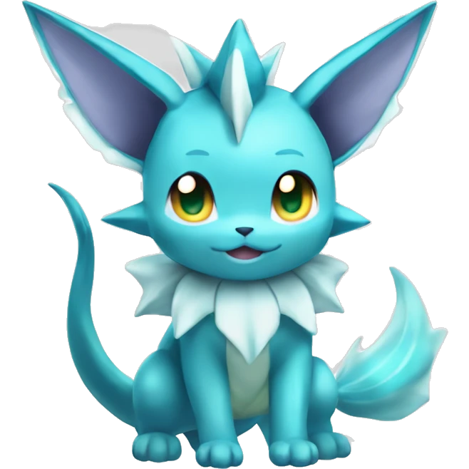 Kawaii Vaporeon-Glaceon-Pokémon full body emoji