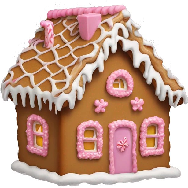 Large gingerbread house with pink icing  emoji