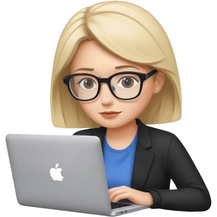 create emoji of her coding and looking at her macbook emoji