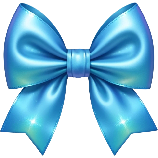 Sparkly bow blue emoji