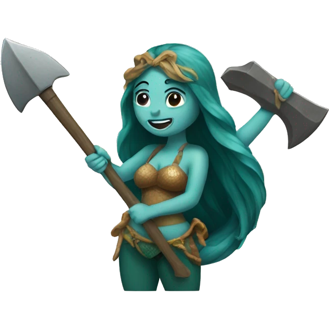 mermaid holding an axe emoji
