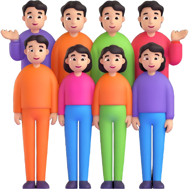 five person team group emoji