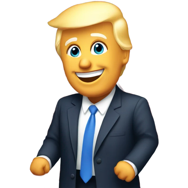 Trump waving American flag emoji