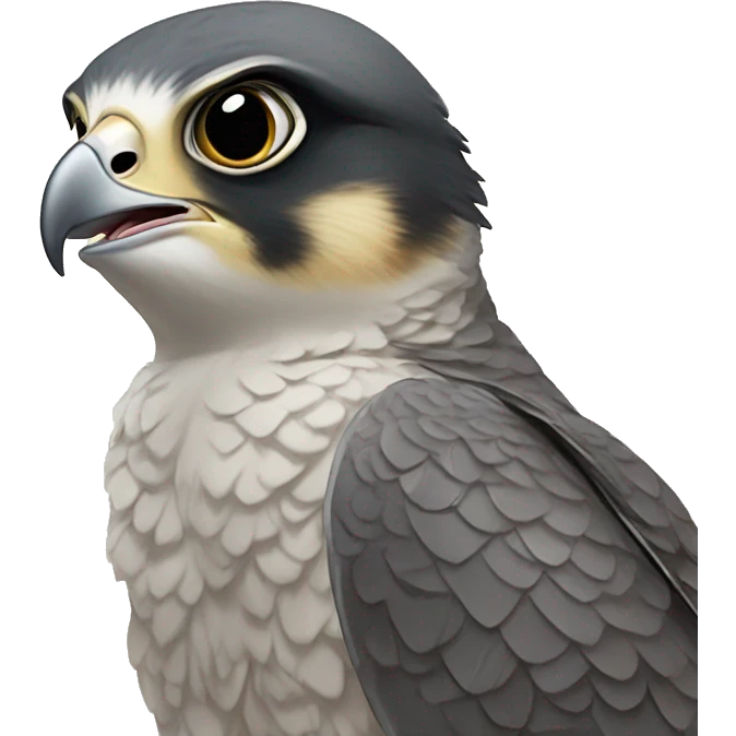 Baby Peregrine falcon happy w emoji