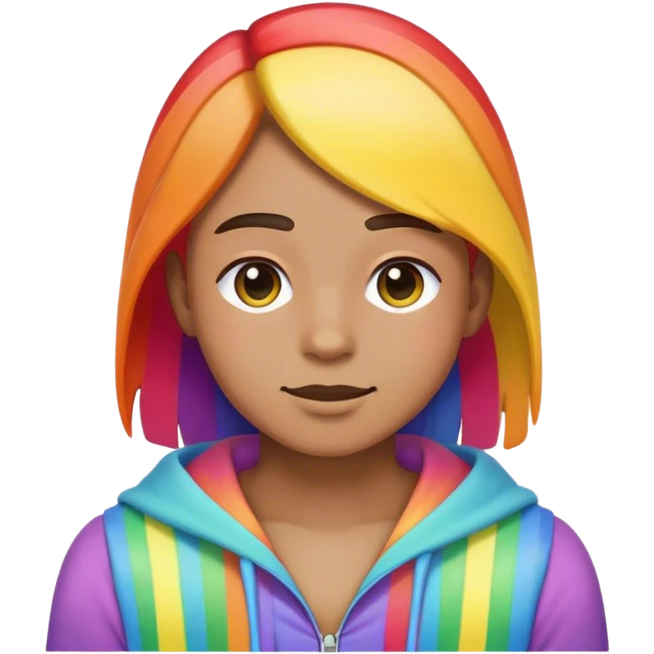 This guy but with rainbow clothes emoji