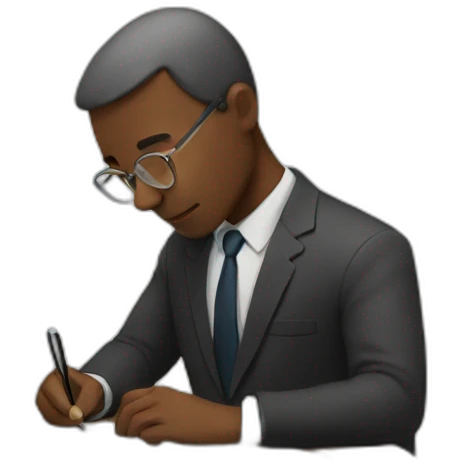 man writing emoji