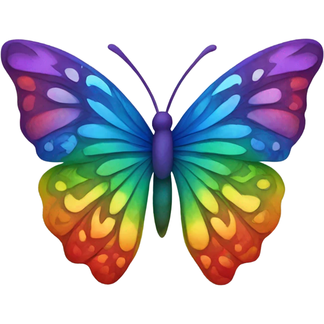 Rainbow colored butterfly emoji
