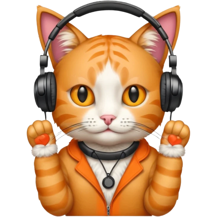 cat, dj, headphones emoji