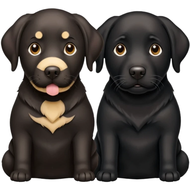 2 black Labrador retrievers one of them is 1 years old the other is 9 years old  emoji
