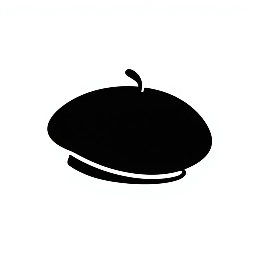 hand drawn doodle of a Basque beret (txapela) emoji