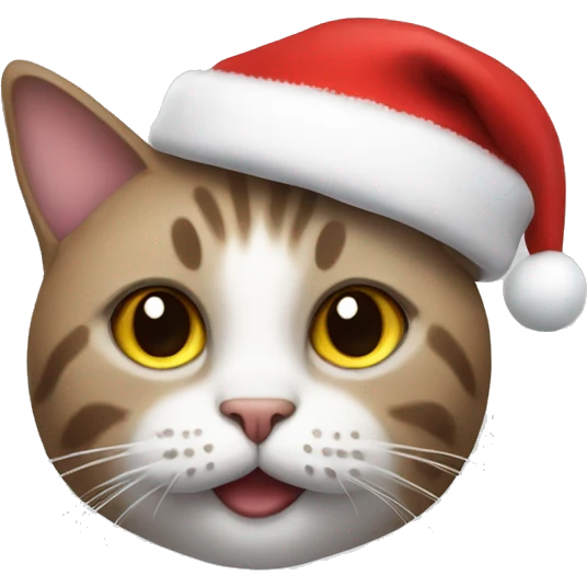 Cat with a christmas hat emoji