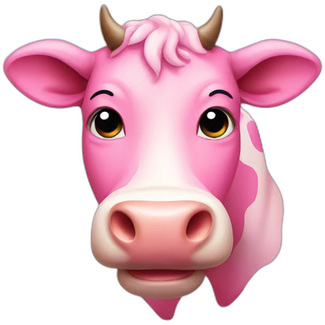 Pink cow emoji
