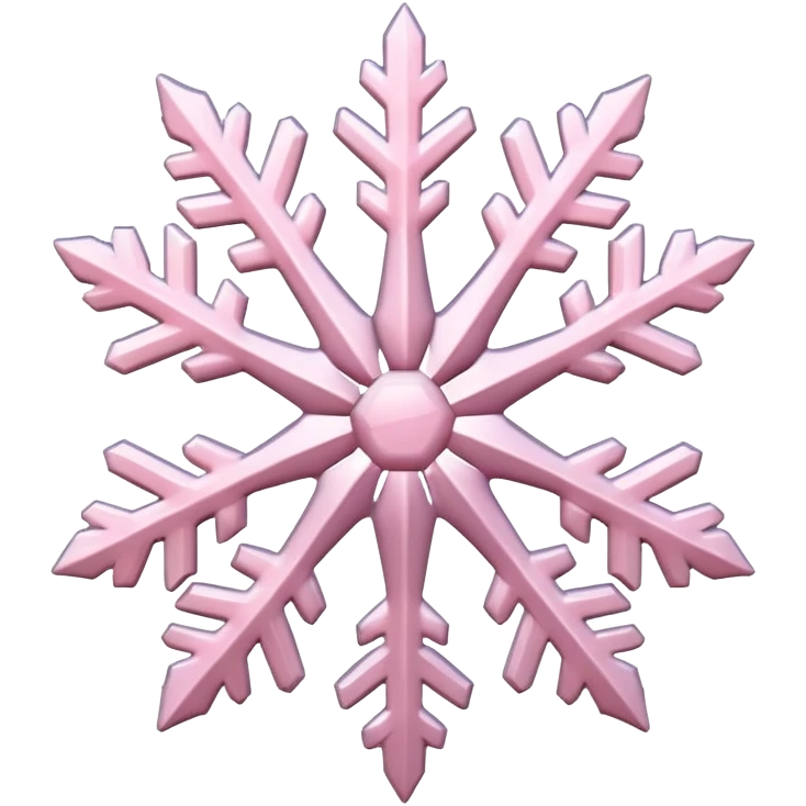 pale pink snow flake 3d bold icy translucent texture emoji