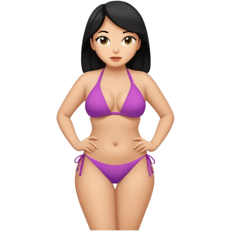 Woman with black hair and big tits which a thick ass full body image  emoji