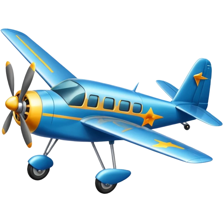 A small propeller plane with a bright painted nose and sturdy landing gear flying low and fast.
 emoji