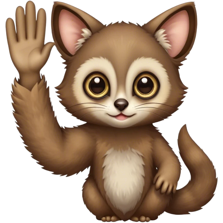 a galago raising hand emoji