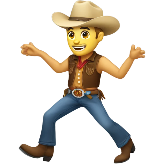 Caucasian Cowboy dancing emoji