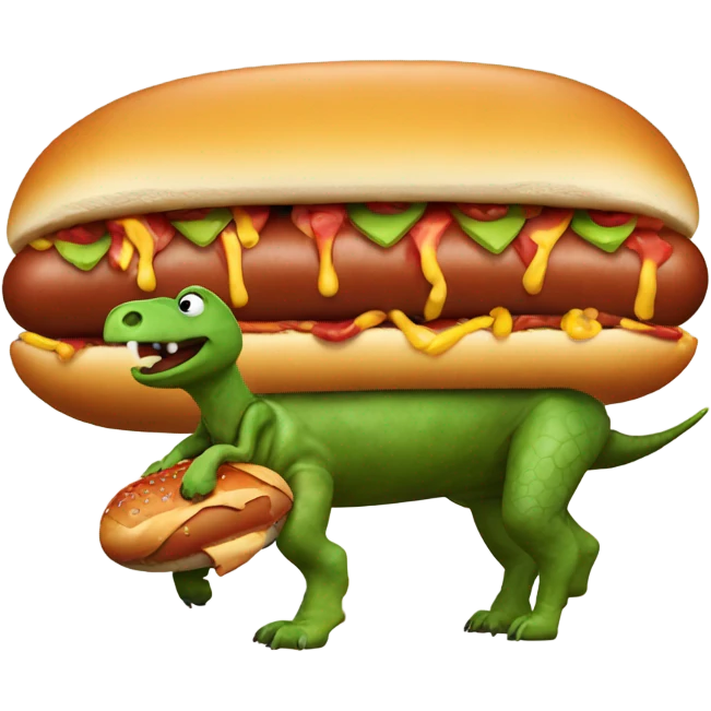 Cowboy riding a hotdog and beach in ocean with turtle head with 5 legs emoji
