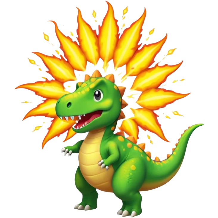 Dinosaur farting out a explosion emoji