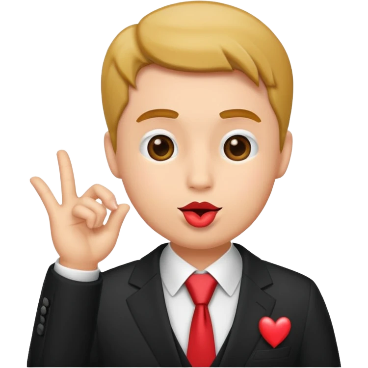 man in suite blowing a kiss. emoji