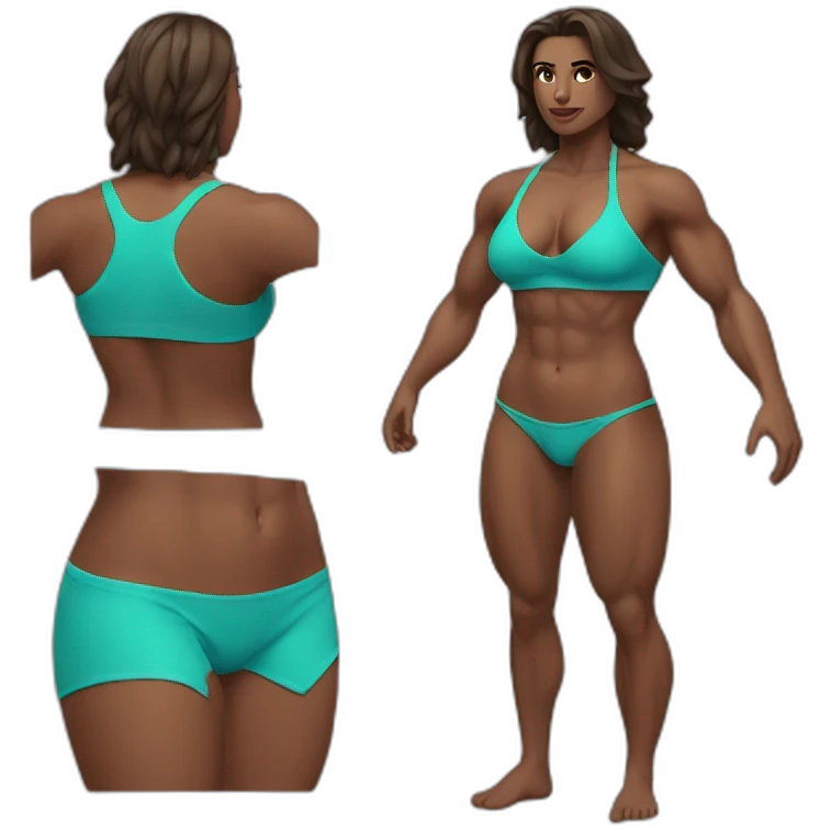 Muscular woman bikini emoji