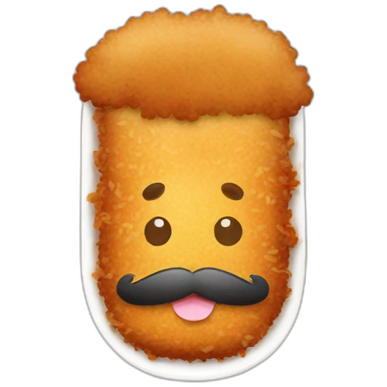 tonkatsu with a moustache emoji