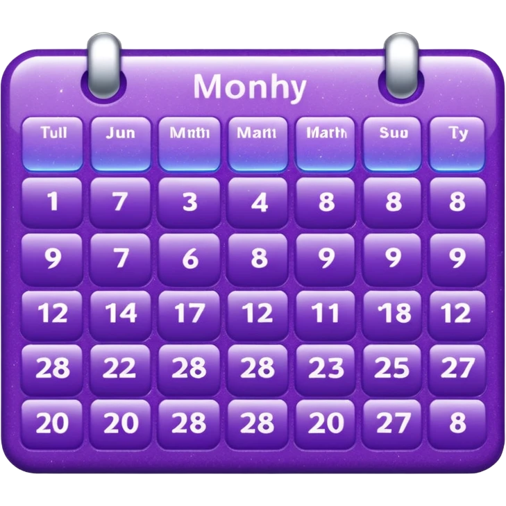 glitter purple and cian calendar emoji