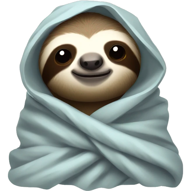 Sloth wrapped in blanket emoji