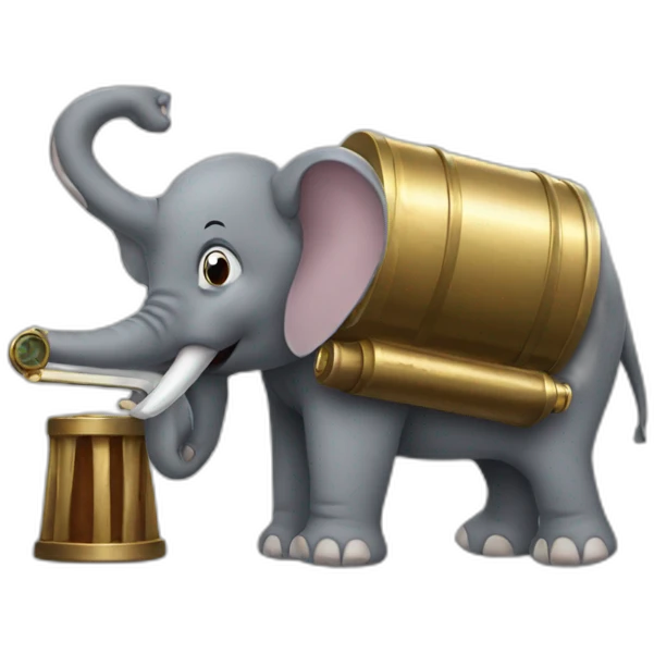 Elephant with a cannon emoji