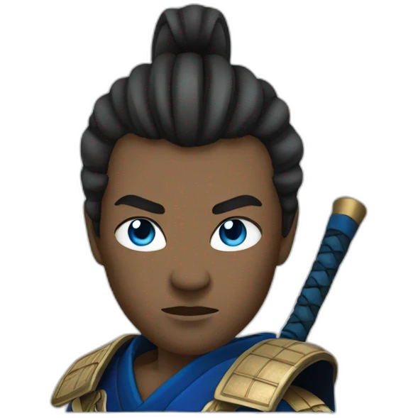 samurai with blue eyes emoji