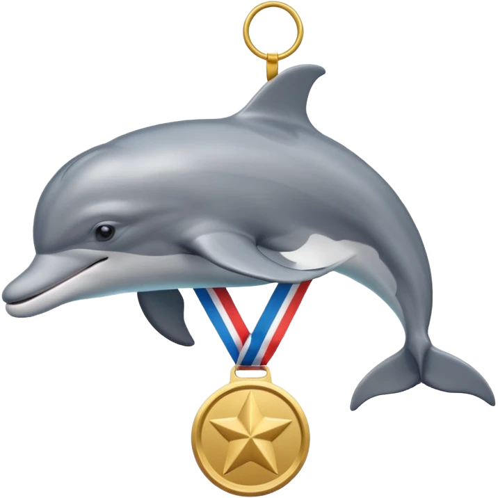 Ένα Ρος δελφίνι με ένα μετάλλιο  emoji