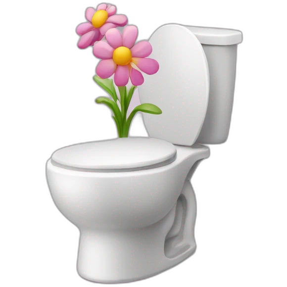 toilette avec fleur emoji