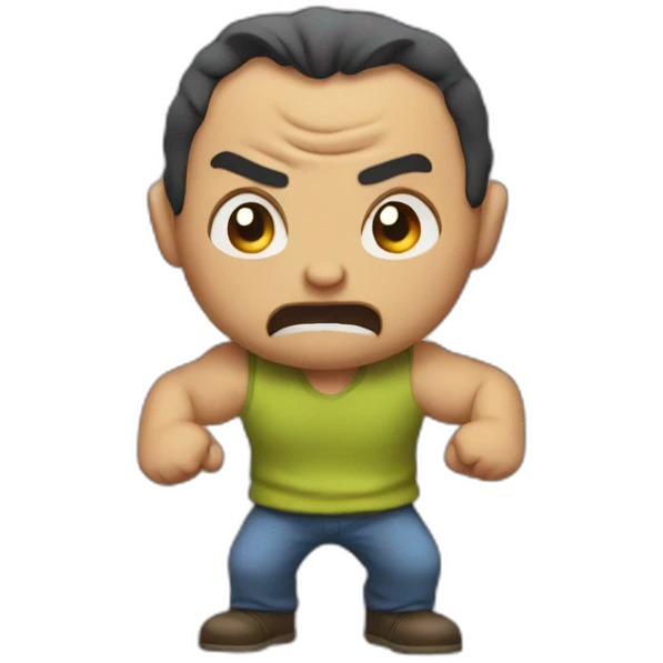ANGRY MAN PULLING HAIT OUT emoji
