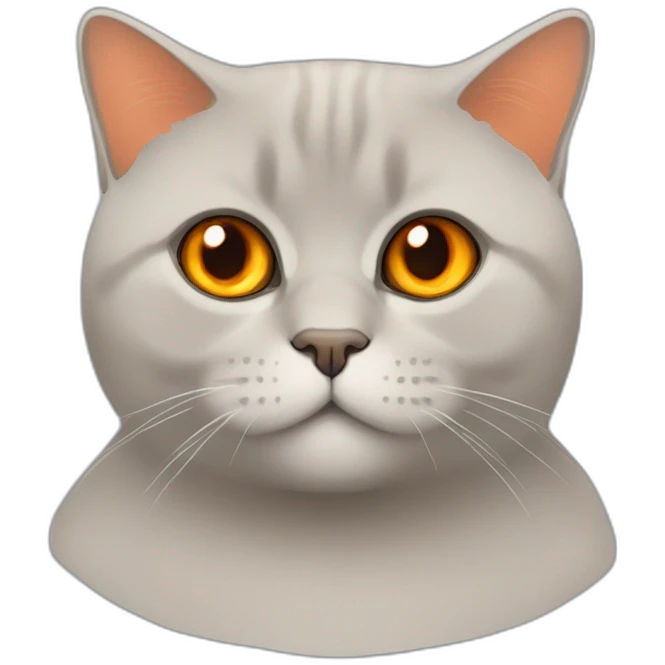 A sitting red british shorthair cat with orange eyes emoji