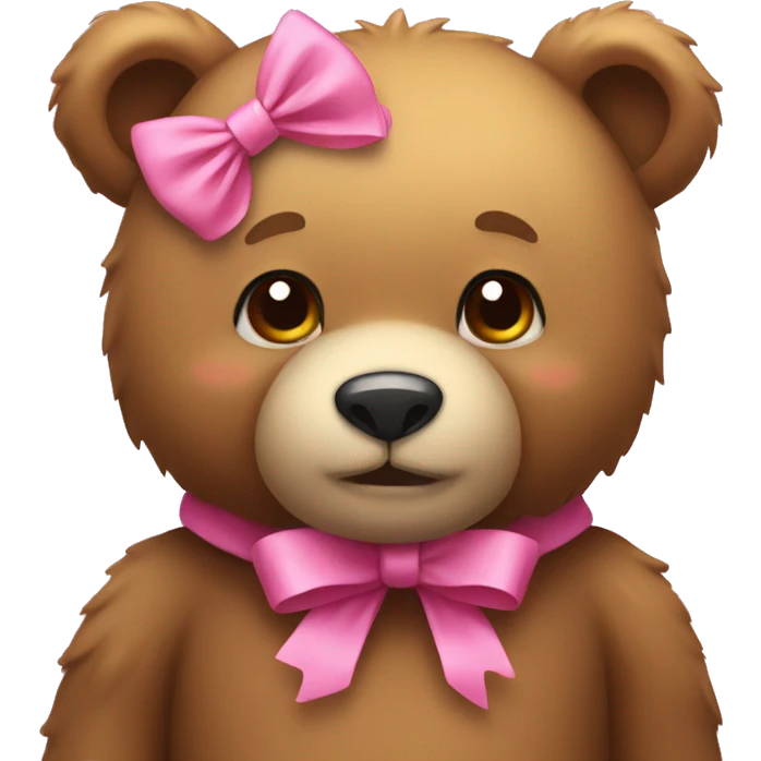 Tedy bear with a pink bow emoji