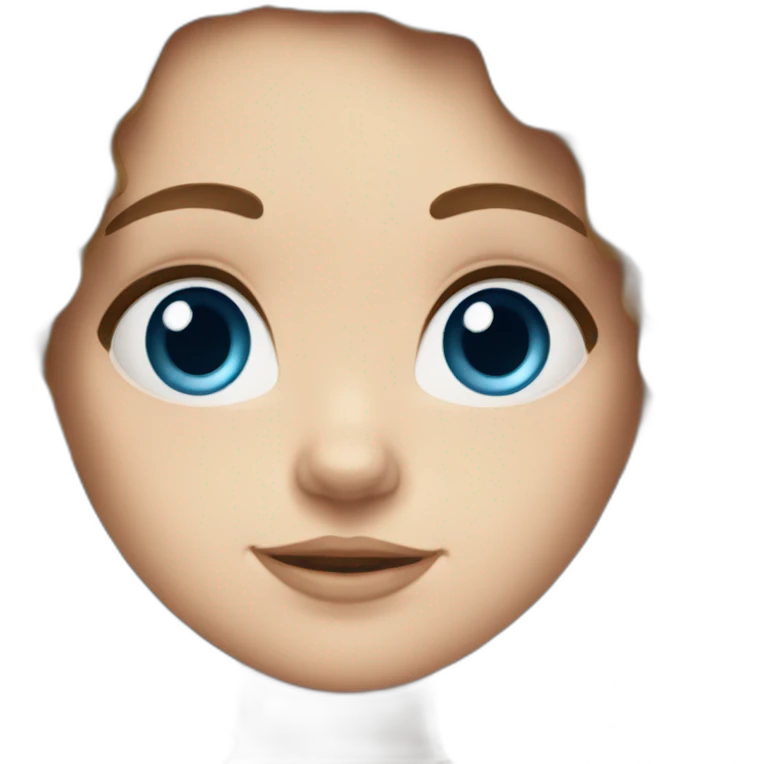white Girl with blue eyes and long brown curly hair emoji