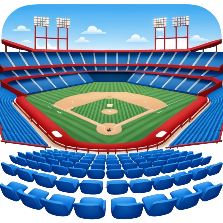 baseball stadium blue (#00A3E0) and red (#F9423A) emoji