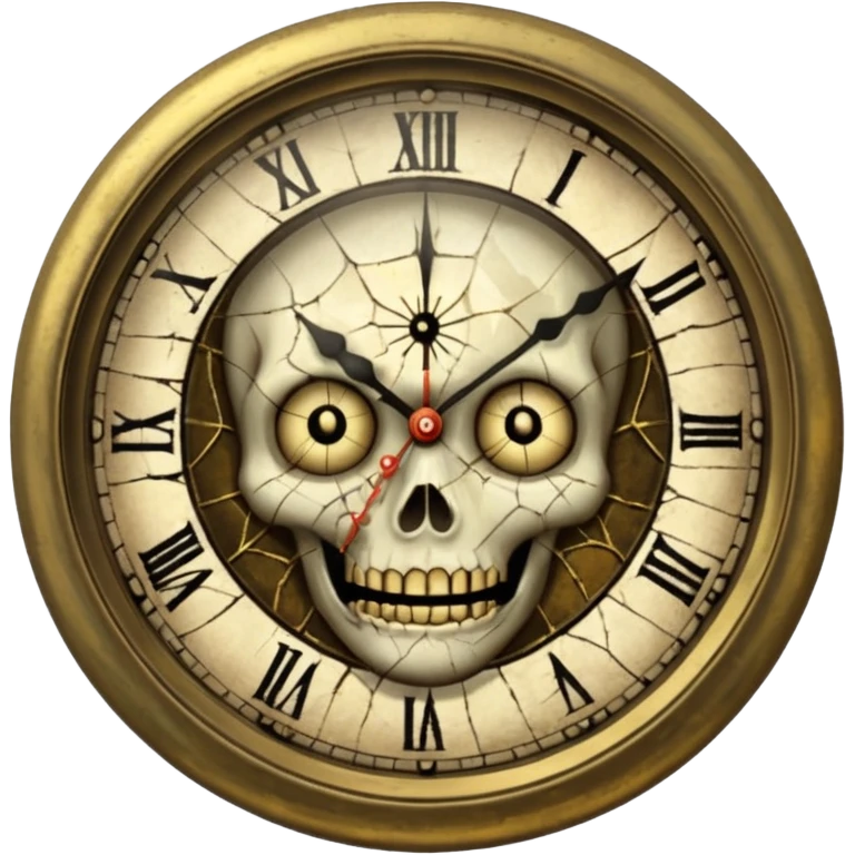 a scary face vintage and cursed  clock  emoji