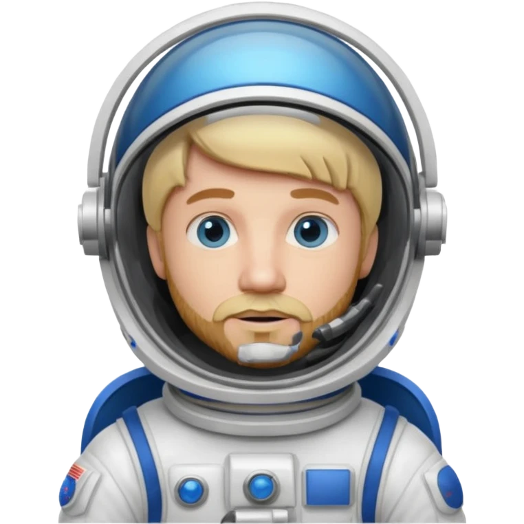 astronaut, white suit and helmet ,with blonde beard emoji