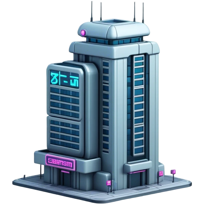 cyberpunk 3d building emoji