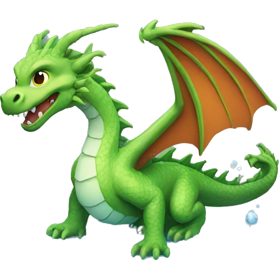 Un dragon qui boit de l'eau emoji