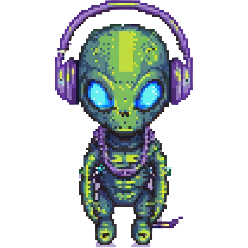 alien with headphones emoji