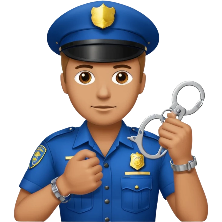 kelepçe tutan polis emoji