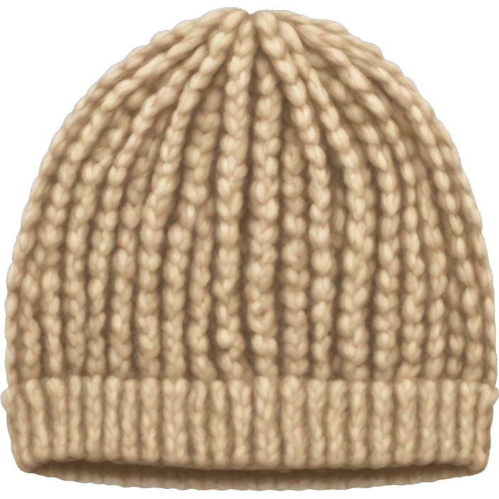 Pretty Beige knitted cap piece of clothing emoji