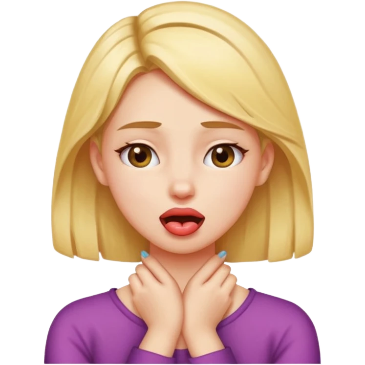 girl with hands crossed on her neck squinting her eyes with her tounge out emoji