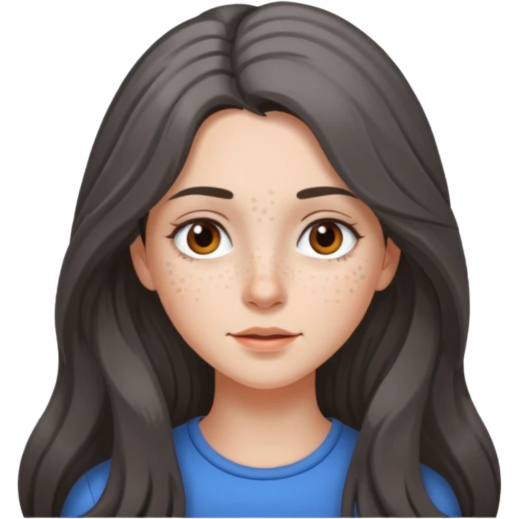 brunette girl long hair with gray hairs emoji